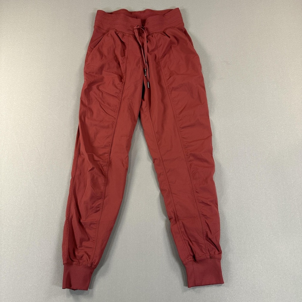 Lululemon Jogger Pants Womens 4 Red High Rise Tapered Pockets Yoga Athletic